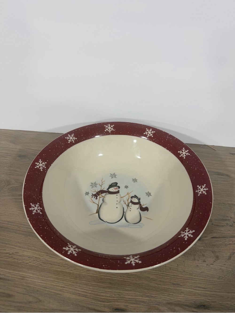 Royal Seasons Festive Red Snowman Serving Bowl